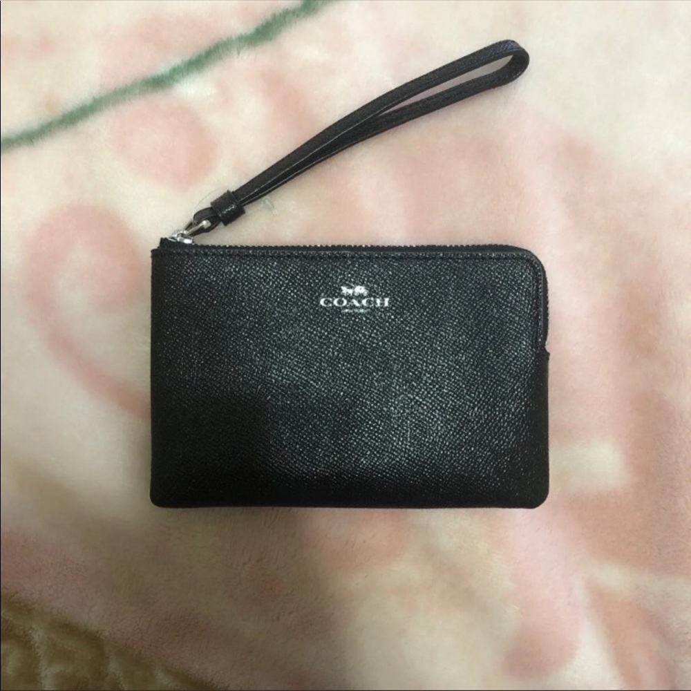 New Black Glitter Coach Wristlet